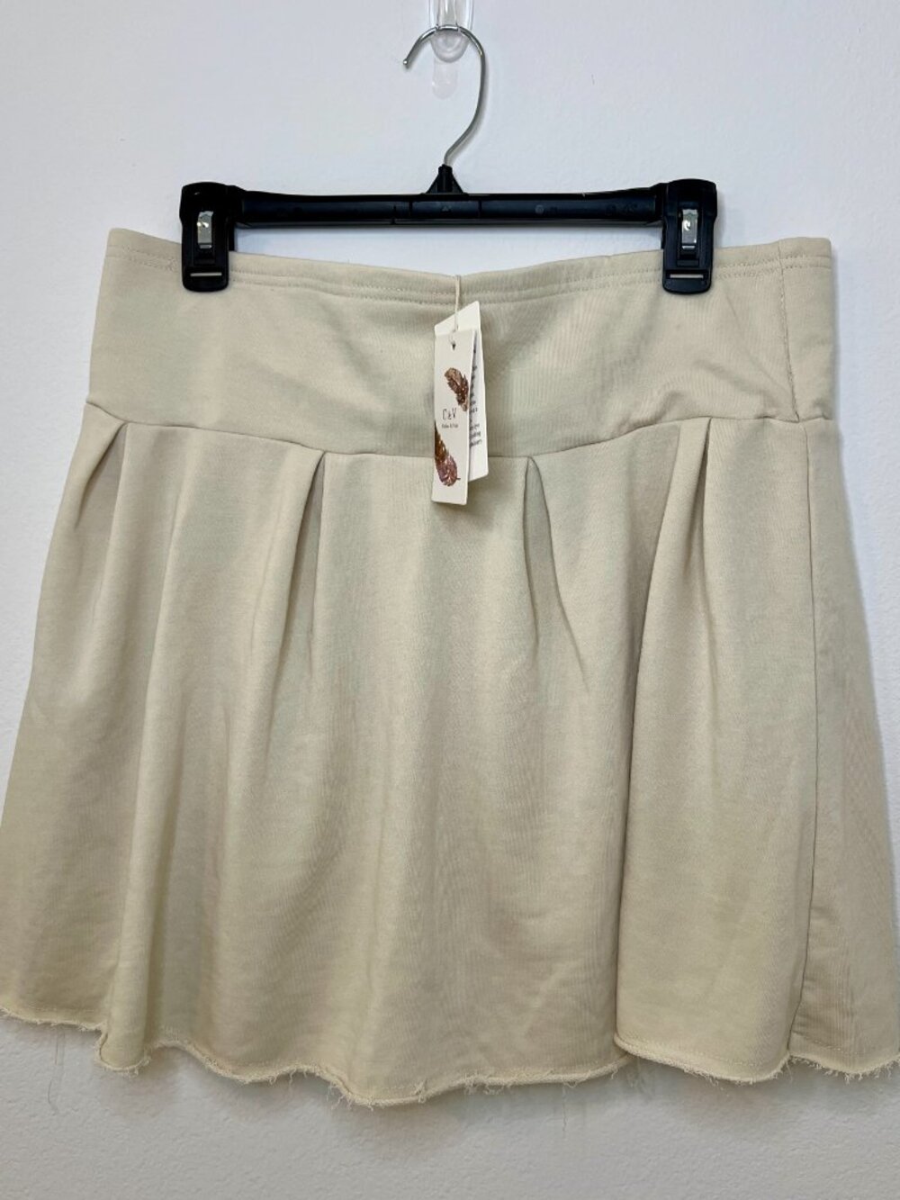 Chelsea & Violet Cream Off White Pleated Mini Skirt Size XXL Preppy Tennis NWT